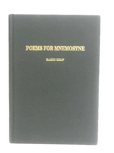 Poems for Mnemosyne von Harry Kemp