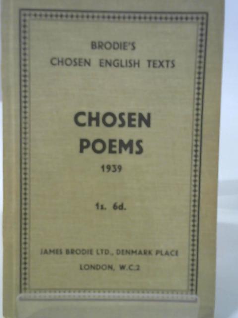 Chosen Poems 1939 von None Stated