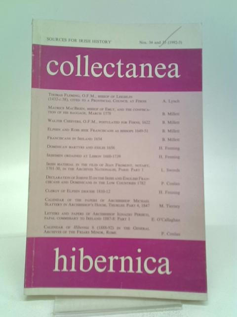 Collectanea Hibernica Nos. 34 and 35 By Benignus Millett