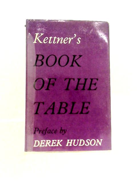 Kettner's Book Of The Table By E. S. Dallas