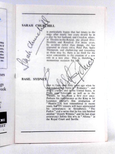 Theatre Programme Performed at Ashcroft Theatre - From This Hill by Henry Audley [Signed by Sarah Churchill, Basil Sydney, Frances Cuka, and Jeremy Hawk] By Unstated