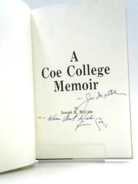 A Coe College Memoir By Joseph E. McCabe