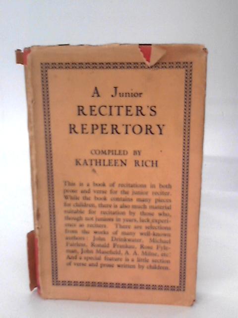 A Junior Reciters Repertory von Kathleen Rich