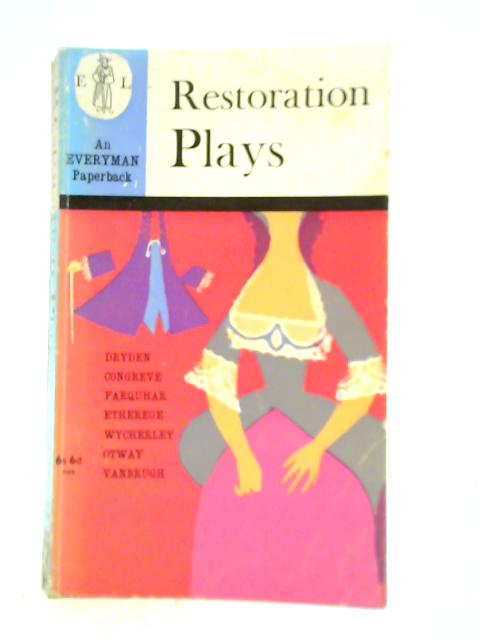 Restoration Plays By Sir Edmund Gosse