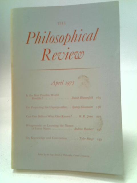 The Philosophical Review April 1975 By Various