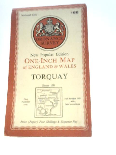 Ordnance Survey One-inch Map of England and Wales. Torquay. New Popular Edition. Sheet 188 (Ordnance Survey One-inch Map of England and Wales) By Ordnance Survey