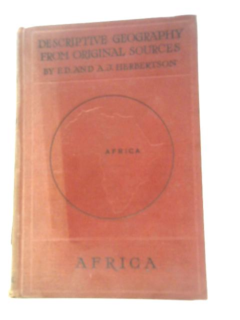 Africa Descriptive Geography From Original Sources By Unknown