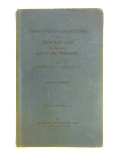 Examination Questions on Company Law By R. Byrne