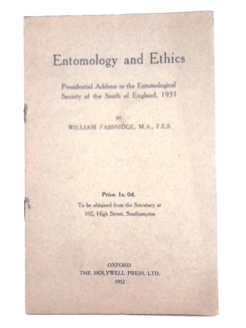 Entomology and Ethics By William Fassnidge