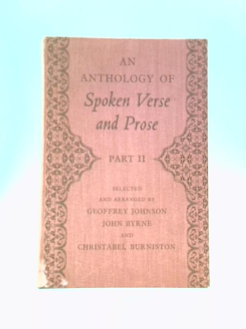 An Anthology of Spoken Verse and Prose - Part II By Various