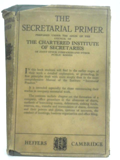 The Secretarial Primer By Herbert Charles Holman