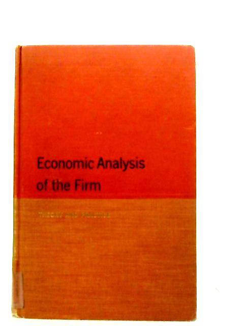 Economic Analysis of the Firm par Ivory L Lyons and M Zymelman