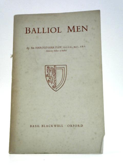 Balliol Men By Harold Hartley