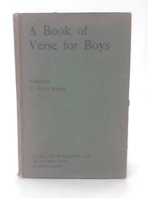 A Book of Verse for Boys By C. Henry Warren