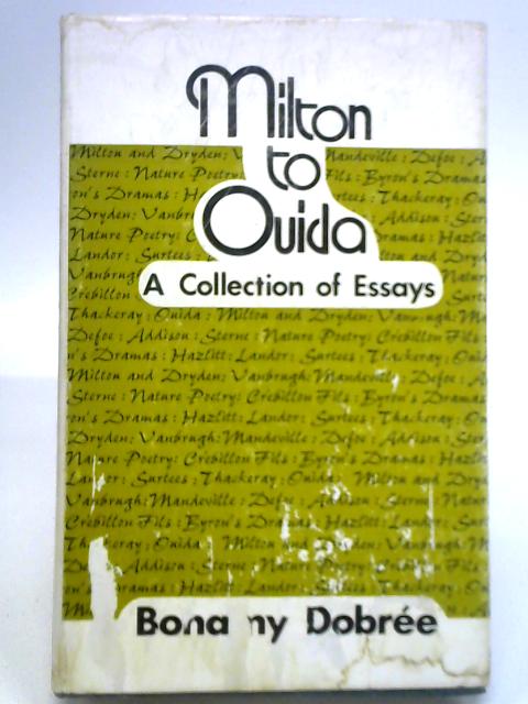 Milton to Ouida By Bonamy Dobree