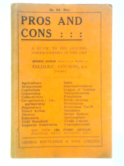 Pros and Cons By H. Cousens