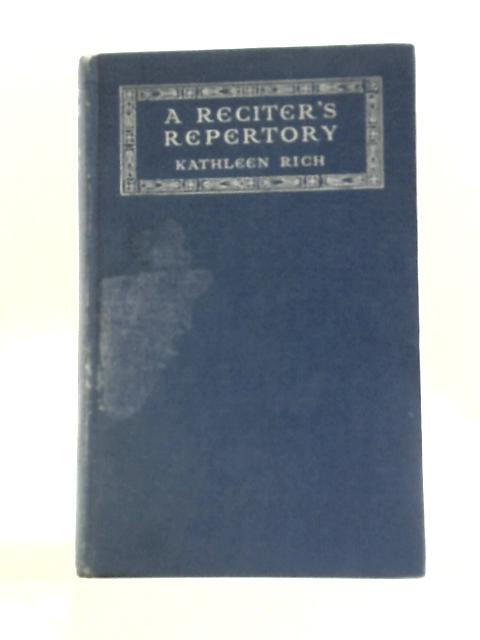 A Reciter's Repertory von Kathleen Rich (Ed.)