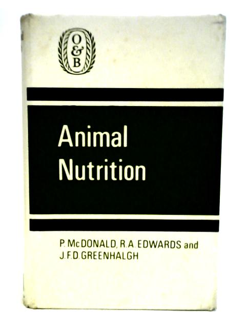 Animal Nutrition By P. McDonald