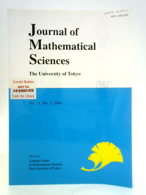 Journal of Mathematical Sciences - Vol. 11, No. 3 By Various