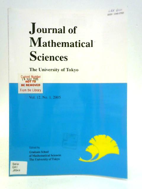 Journal of Mathematical Sciences - Vol. 12, No. 1 By Various