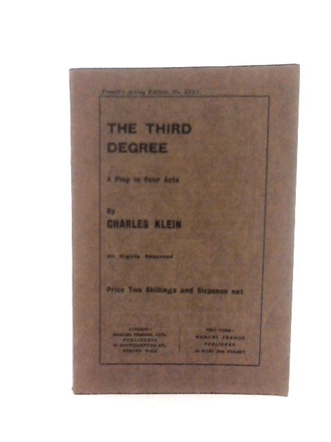 The Third Degree By Charles Klein