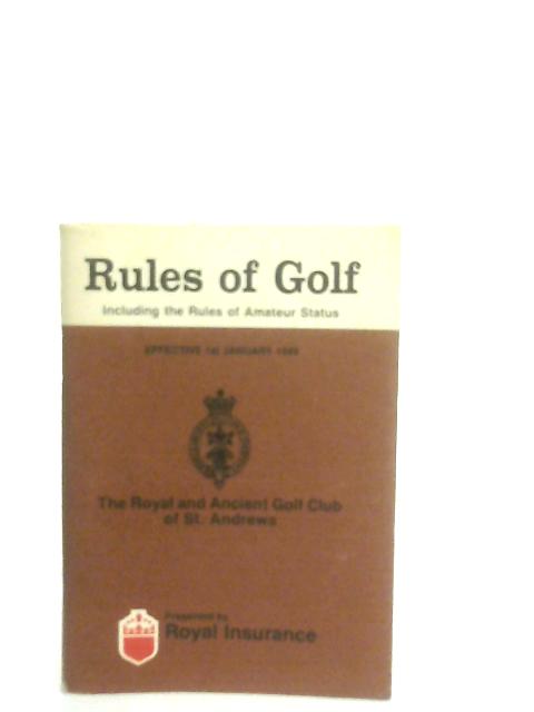 Rules of Golf Including the Rules of Amateur Status By Anon