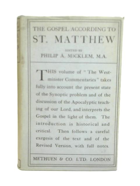 St Matthew By Philip A. Micklem