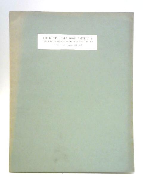 A Monograph of the British Palaeozoic Asterozoa: Table of Contents, Supplement and Index By H. G. Owen