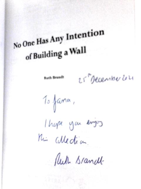 No One has Any Intention of Building a Wall By Ruth Brandt