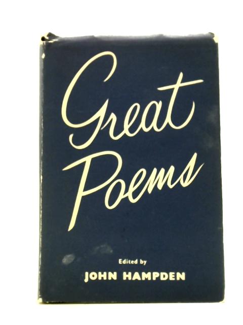 Great Poems From Shakespeare to Manley Hopkins By John Hampden