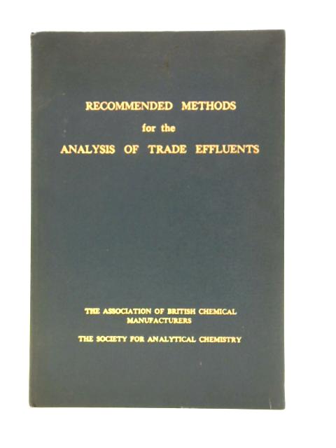 Recommended Methods for the Analysis of Trade Effluents By Multiple