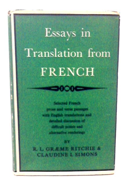 Essays in Translation From French. von C.I Simons Et Al