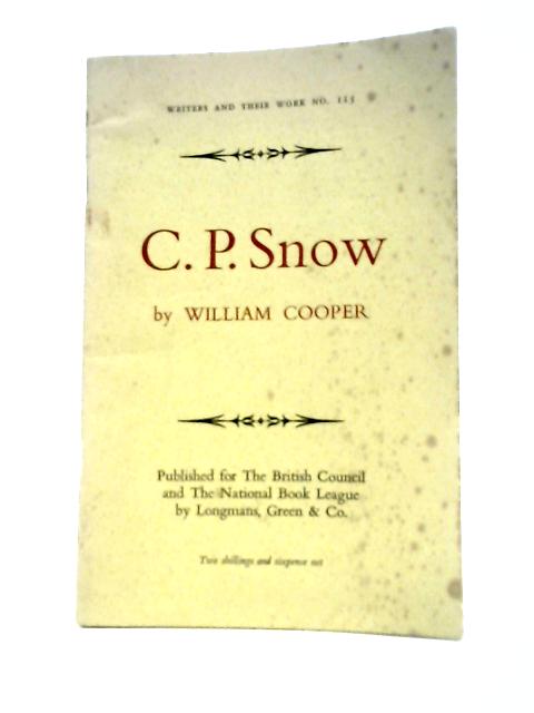 C.P. Snow By William Cooper