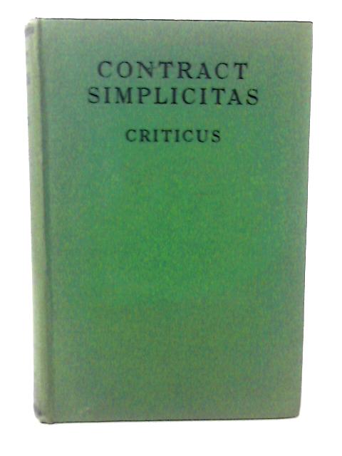 Contract Simplicitas By Criticus