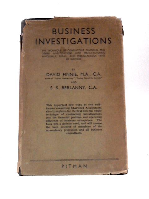 Business Investigations von David Finnie S.S.Berlanny