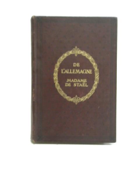 De L'Allemagne By Madame De Stael By Henry Weston Eve