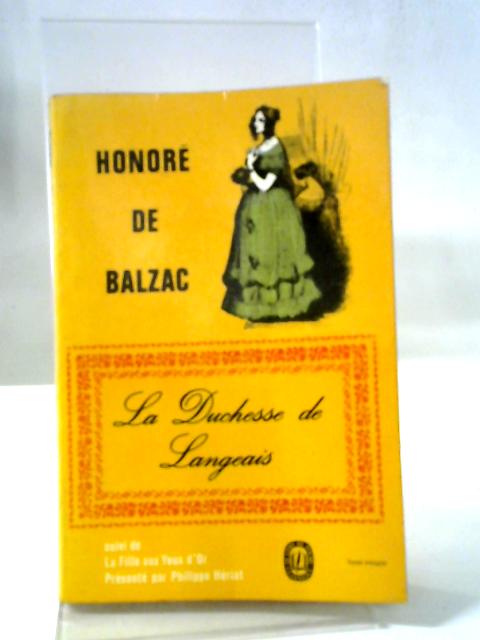 La Duchesse de Langeais von Honore de Balzac