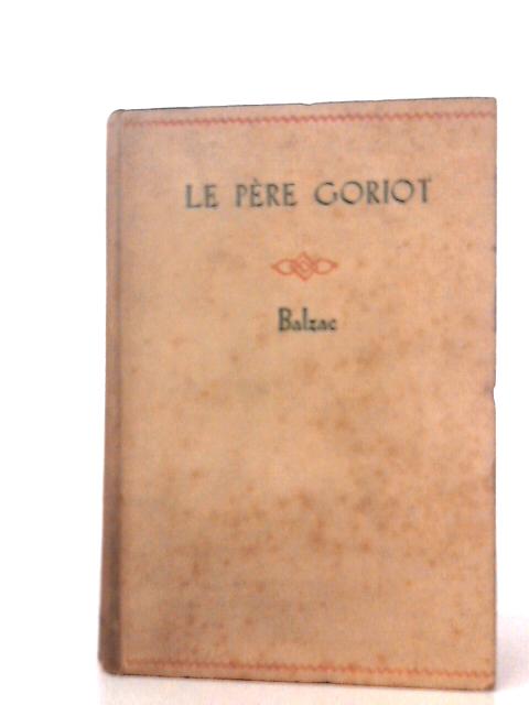 Le Père Goriot By Balzac