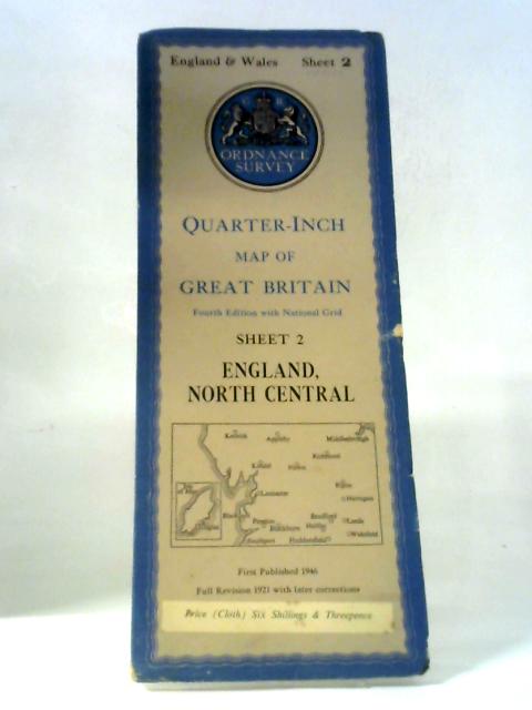 Quarter-Inch Map of Great Britain : Sheet 2 England, North-Central By Ordnance Survey