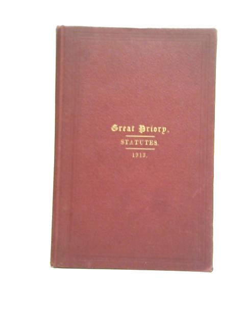 Statutes of The Great Priory of England and Wales By Unstated