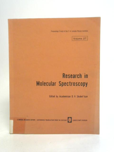 Research in Molecular Spectroscopy Vol 27 von D. V. Skobel'tsyn