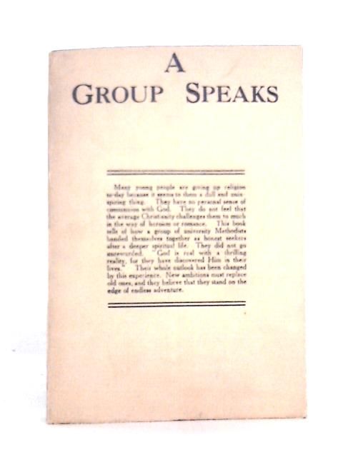 A Group Speaks By A Cambridge Group