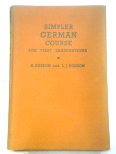 Simpler German Course For First Examinations By Agatha Russon