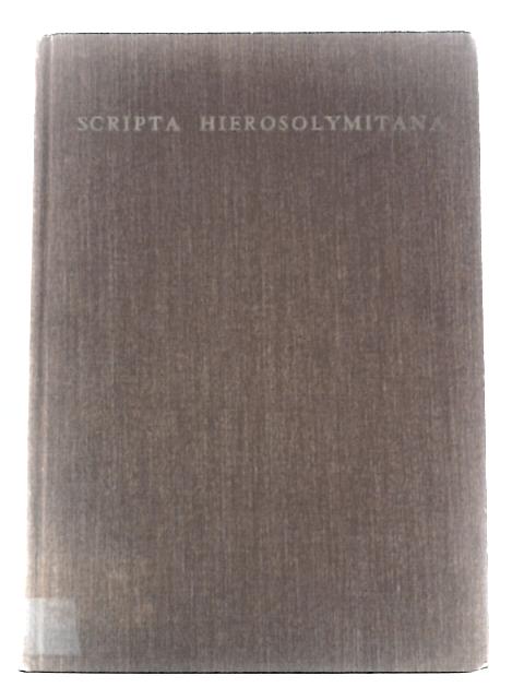 Scripta Hierosolymitana, Volume XXI - Studies in Criminology By Israel Drapkin S (Ed.)