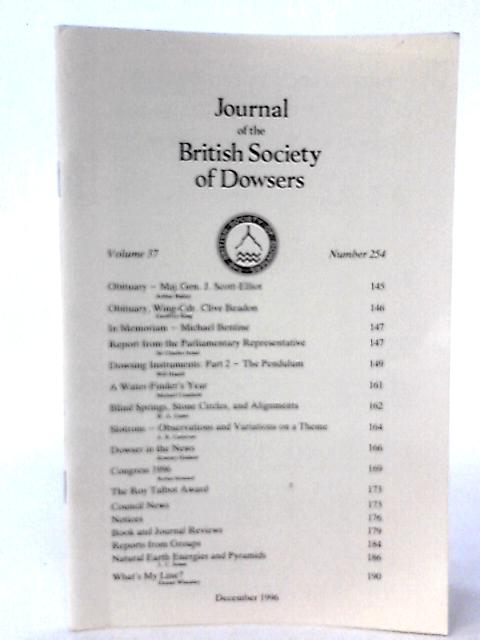 Journal of the British Society Dowsers Volume 37 Number 254 By None stated