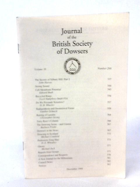 Journal of the British Society Dowsers Volume 38 Number 266 By None stated