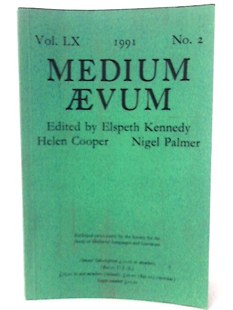 Medium Aevum Vol. LX No. 2 By None stated