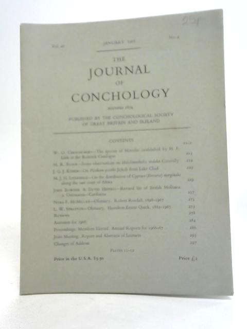 The Journal of Conchology Vol.26 No.4 January 1968 By Unstated