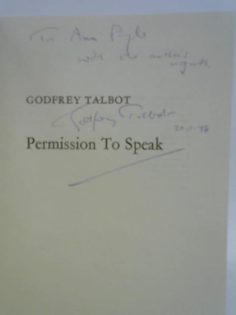 Permission to Speak von Godfrey Talbot