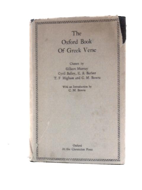 The Oxford Book Of Greek Verse par Various